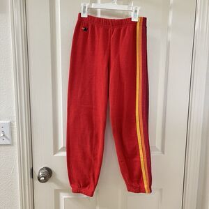 Aviator Nation Kid's Red Rainbow 5 Stripe Sweatpants Size 10